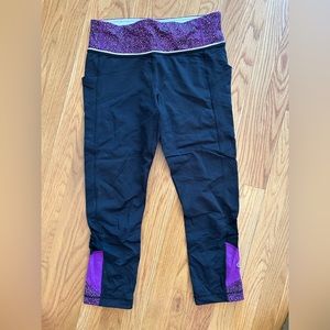 Lululemon running crops, size 4